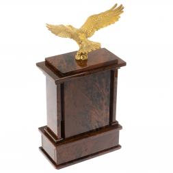 Настольные часы "Орел" из коричневого обсидиана