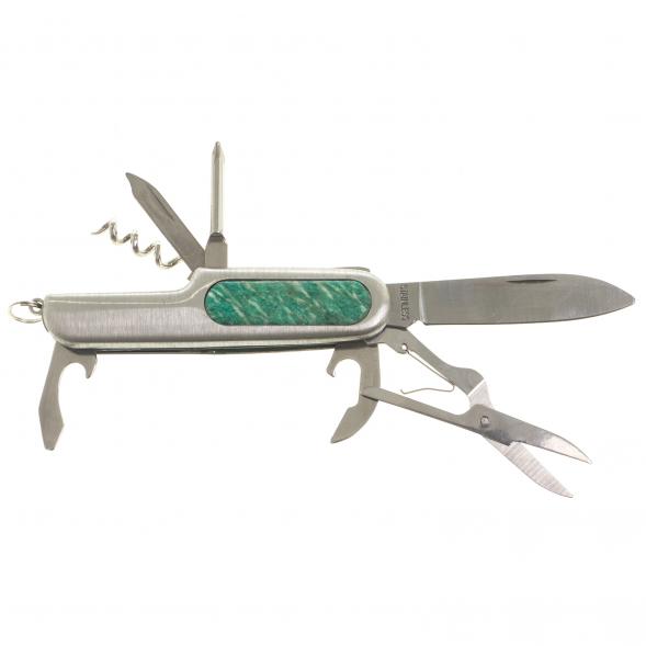 Нож мультитул складной 7 в 1 с камнем амазонит 123868
