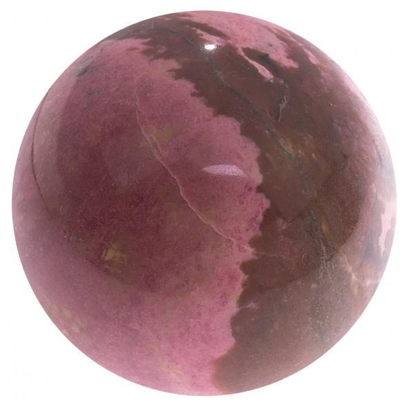 Шар из родонита 8 см розовый 124828