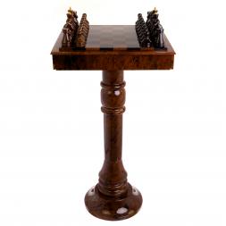 Шахматный стол с фигурами &amp;quot;Классический&amp;quot; камень обсидиан