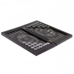 Нарды с гравировкой &amp;quot;Черноморский флот&amp;quot; из гранита