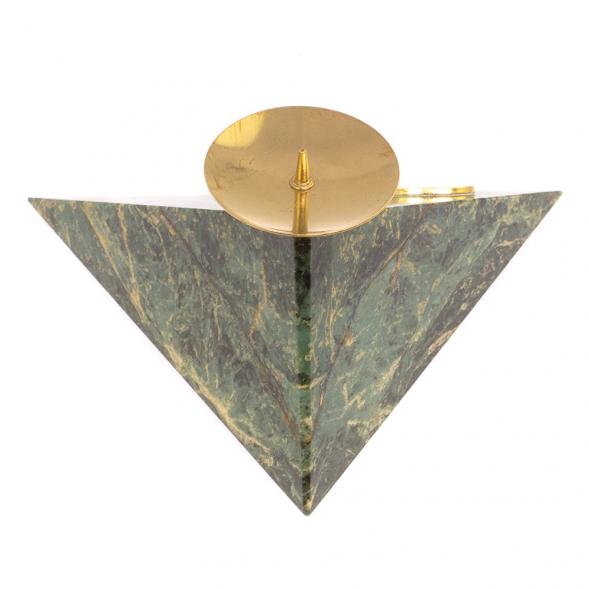 Подсвечник треугольный &amp;quot;Ящерица на горке&amp;quot; змеевик 126328