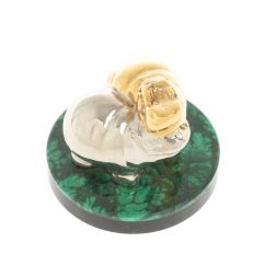 Статуэтка "Пара бегемотов" малахит