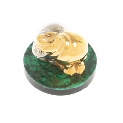 Статуэтка "Пара бегемотов" малахит