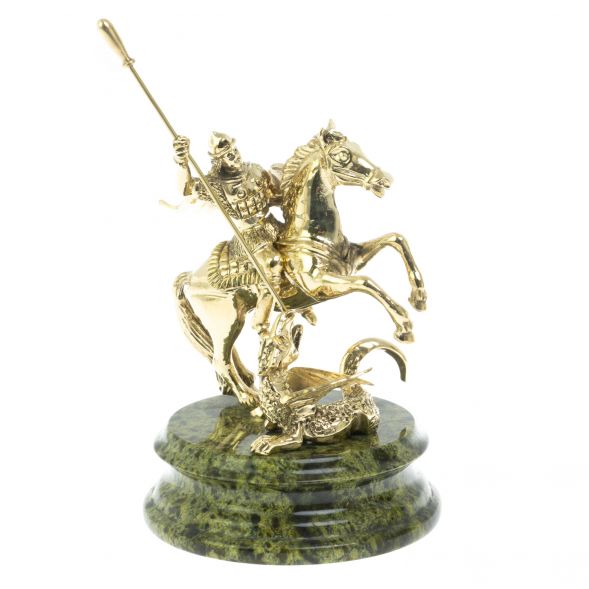 Статуэтка &amp;quot;Георгий Победоносец&amp;quot; на змеевике 128657