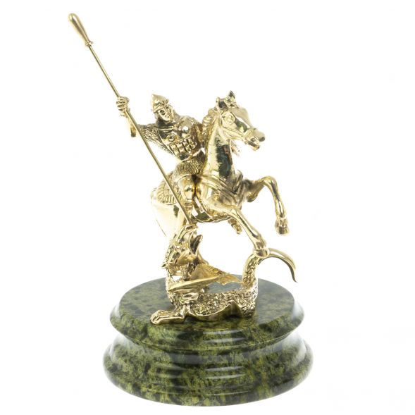 Статуэтка &amp;quot;Георгий Победоносец&amp;quot; на змеевике 128657