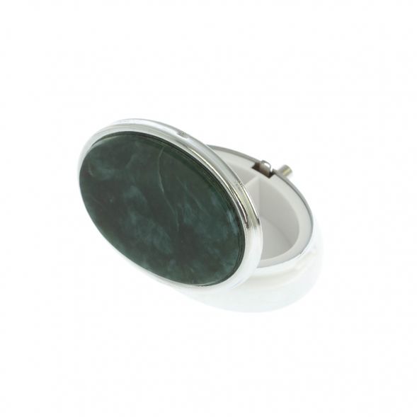 Таблетница овальная на 2 отделения камень офит 129260