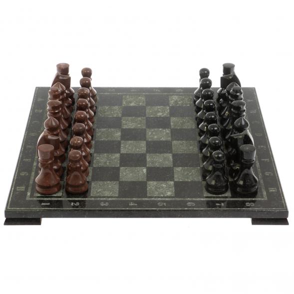 Шахматы с гравировкой &amp;quot;Турнирные&amp;quot; 40х40 см лемезит, габбро-диабаз 129803