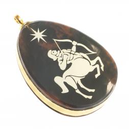 Брелок-кулон знак зодиака &amp;quot;Стрелец&amp;quot; камень обсидиан