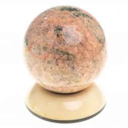 Сувенир &amp;quot;Шар Антистресс&amp;quot; из розового мрамора 9 см на подставке
