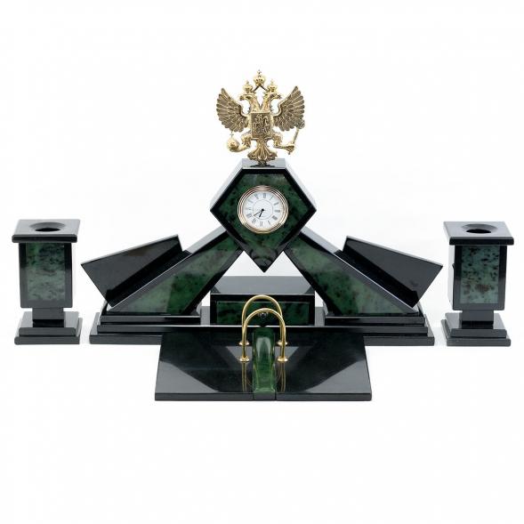 Настольный набор из нефрита &amp;quot;Герб России&amp;quot; 114003