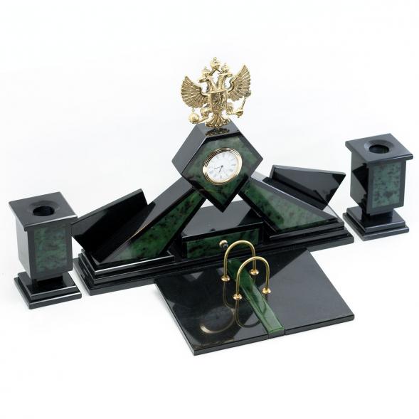 Настольный набор из нефрита &amp;quot;Герб России&amp;quot; 114003