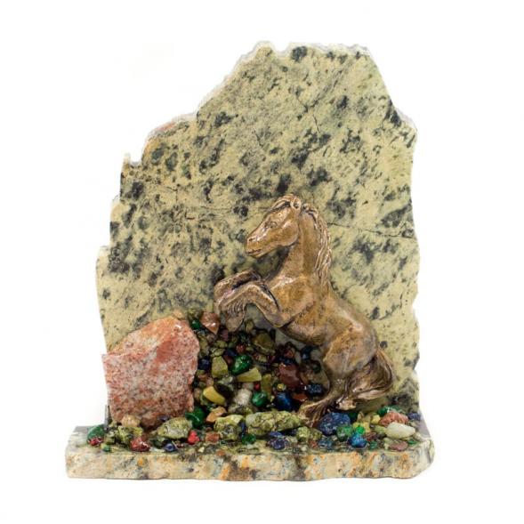 Сувенир &amp;quot;Лошадка&amp;quot; змеевик самоцветы 116433