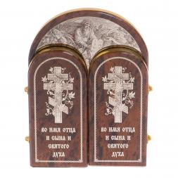 Икона складная &amp;quot;10 заповедей&amp;quot; арка большая камень обсидиан