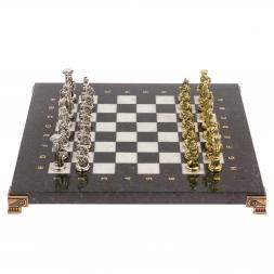 Шахматы &amp;quot;Царь Леонид&amp;quot; доска 28х28 см мрамор змеевик