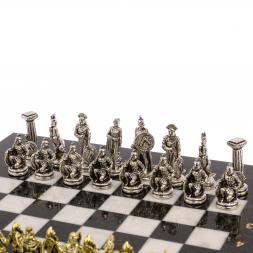 Шахматы &amp;quot;Царь Леонид&amp;quot; доска 28х28 см мрамор змеевик