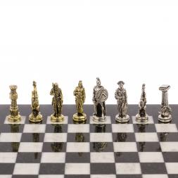 Шахматы &amp;quot;Царь Леонид&amp;quot; доска 28х28 см мрамор змеевик