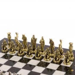 Шахматы &amp;quot;Царь Леонид&amp;quot; доска 28х28 см мрамор змеевик