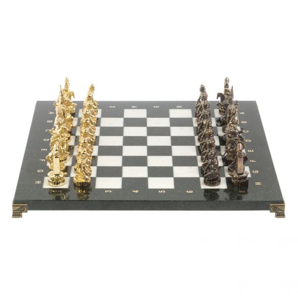 Шахматы бронзовые &amp;quot;Шахерезада&amp;quot; доска 40х40 см мрамор змеевик 127256