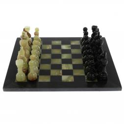 Настольные шахматы из оникса &amp;quot;Поединок&amp;quot; доска 30х30 см