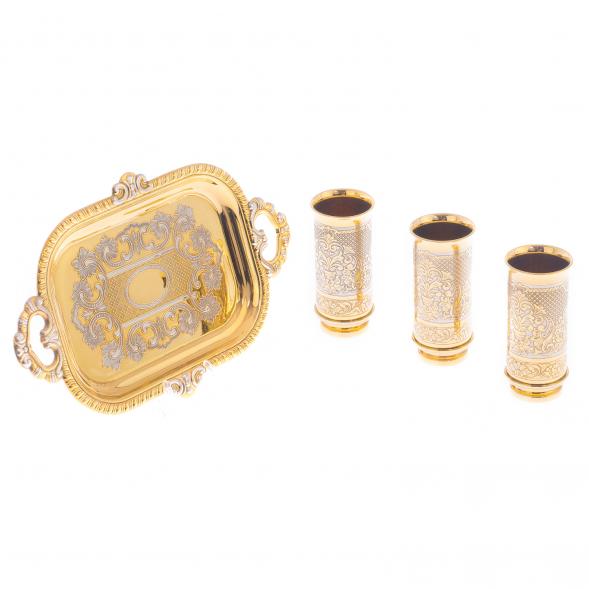 Набор &amp;quot;Подарочный&amp;quot; 3 стопки на подносе Златоуст 122274