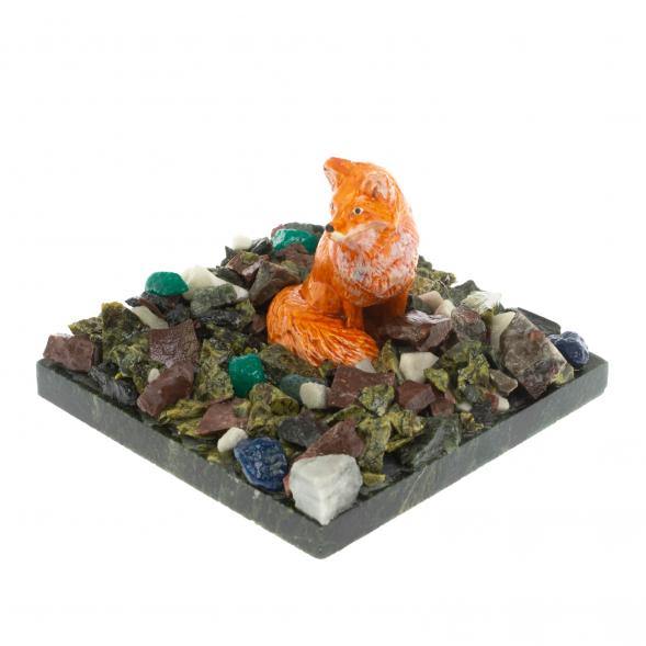 Сувенир &amp;quot;Лисица на самоцветах&amp;quot; змеевик 116082