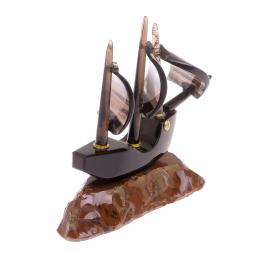 Сувенир &amp;quot;Парусник&amp;quot; из черного обсидиана