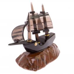 Сувенир &amp;quot;Парусник&amp;quot; из черного обсидиана