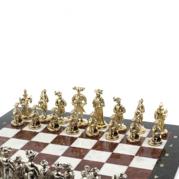 Шахматы &amp;quot;Средневековье&amp;quot; доска 44х44 см, мрамор лемезит 127965