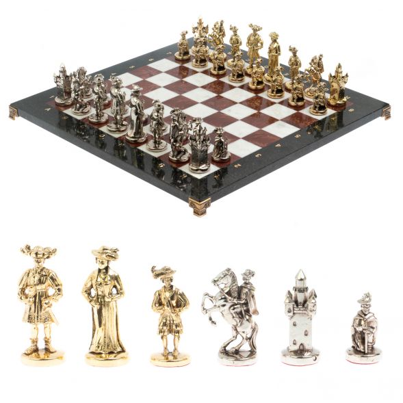 Шахматы &amp;quot;Средневековье&amp;quot; доска 44х44 см, мрамор лемезит 127965