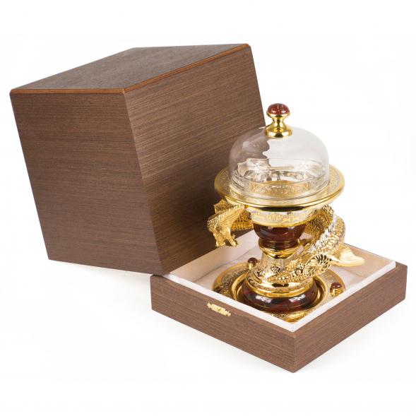 Икорница &amp;quot;Осетр&amp;quot; из яшмы Златоуст 119137