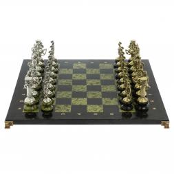 Шахматы &amp;quot;Римские войны&amp;quot; на подставках доска 44х44 из змеевика