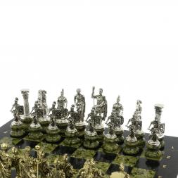 Шахматы &amp;quot;Римские войны&amp;quot; на подставках доска 44х44 из змеевика
