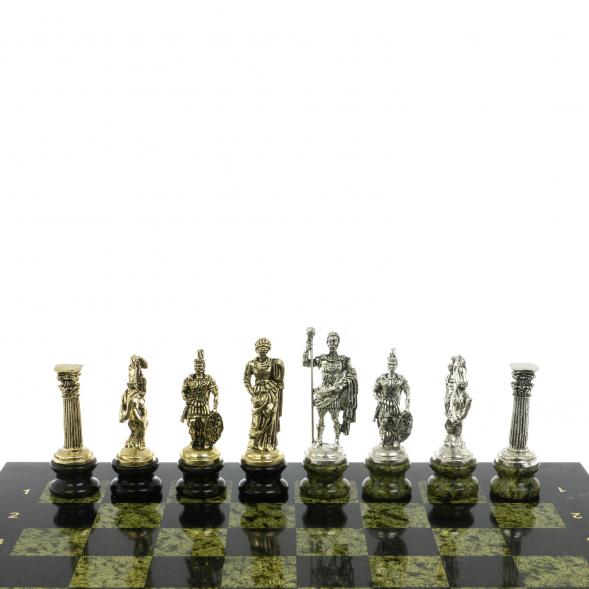 Шахматы &amp;quot;Римские войны&amp;quot; на подставках доска 44х44 из змеевика 128514