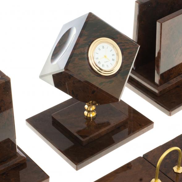 Настольный набор &amp;quot;Оптимал&amp;quot; камень обсидиан коричневый 122372