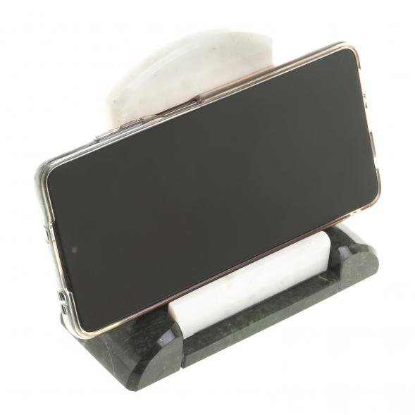 Подставка для телефона из змеевика и мрамора 123612