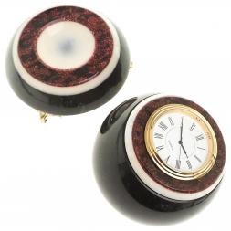 Настольные часы "Шар Антистресс" из черного змеевика 10 см