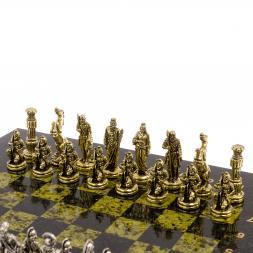Шахматы &amp;quot;Царь Леонид&amp;quot; доска 28х28 см змеевик