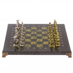 Шахматы &amp;quot;Царь Леонид&amp;quot; доска 28х28 см змеевик