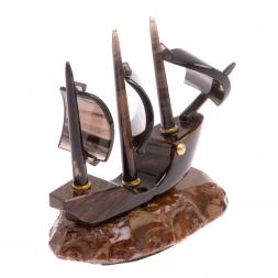 Сувенир &amp;quot;Парусник&amp;quot; из коричневого обсидиана