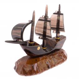 Сувенир &amp;quot;Парусник&amp;quot; из коричневого обсидиана