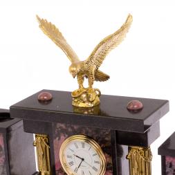 Настольный набор &amp;quot;Орёл&amp;quot; камень родонит