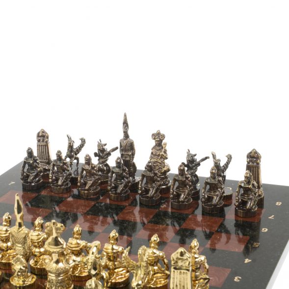 Шахматы &amp;quot;Шахерезада&amp;quot; доска 40х40 см лемезит змеевик 127258