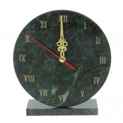 Часы настольные из змеевика 20х7х22 см