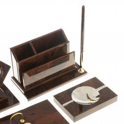 Письменный набор &amp;quot;Оптимал плюс&amp;quot; коричневый обсидиан