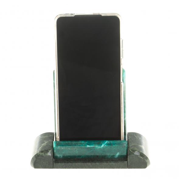 Подставка для телефона из темно-зеленого змеевика 123613