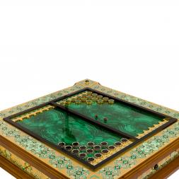 Нарды &amp;quot;Орнамент&amp;quot; камень малахит Златоуст