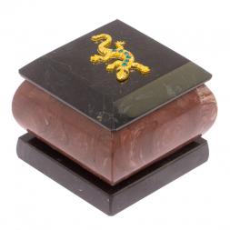 Шкатулка для украшений из камня лемезит 6х6х6,5 см