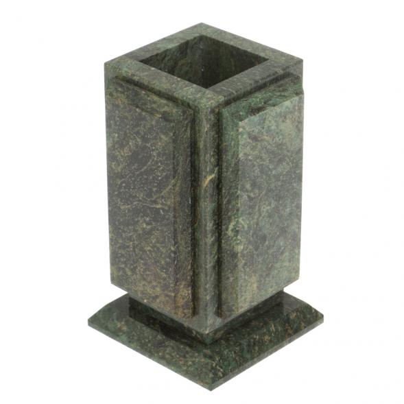 Карандашница с накладками из шабровского змеевика 7х7х10,5 см 126861