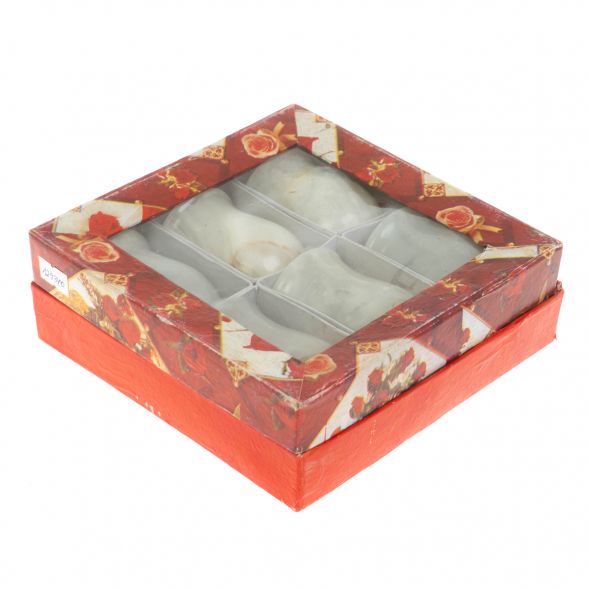 Стопки для виски 60 мл набор 6 шт из белого оникса 5,2х7 см в коробке (2х3) 129340